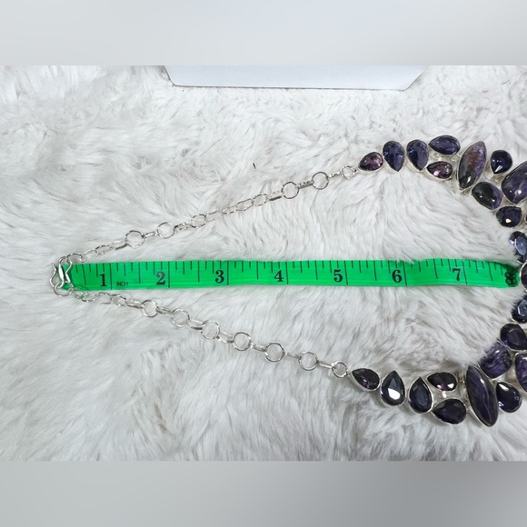 #Royalty Charoite 925 Large Gemstone Necklace & ONE Bracelet - Picture 6 of 13